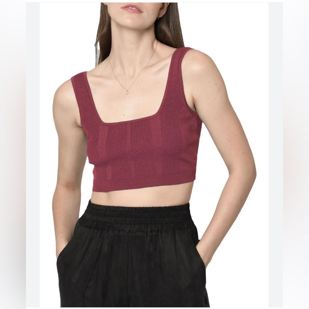 Zara burgandy corset crop top